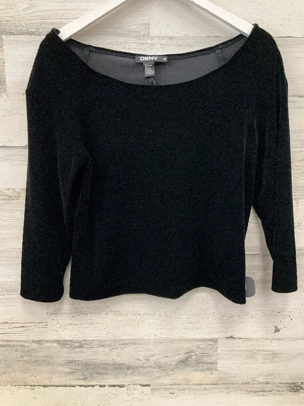 Top Long Sleeve By Dkny In Black, Size: M