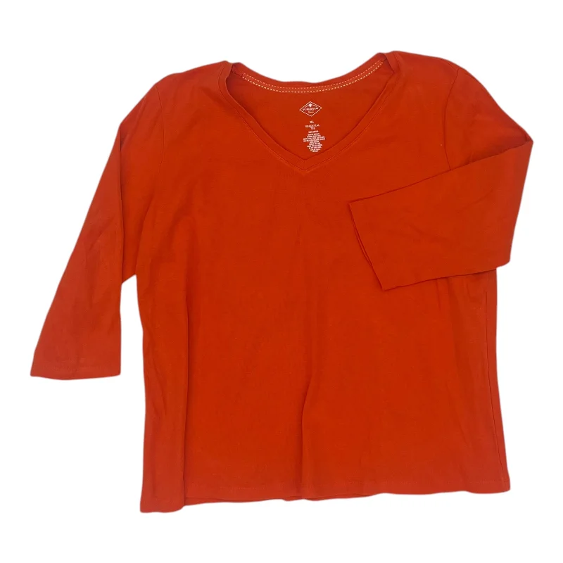 Top 3/4 Sleeve By St Johns Bay In Orange, Size:Xl