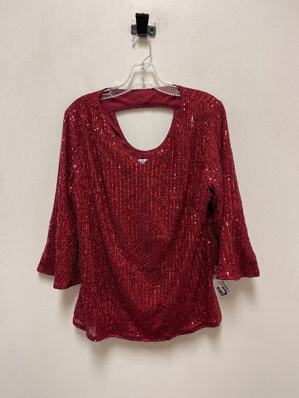 Top Long Sleeve By Grace Karin In Red, Size: L