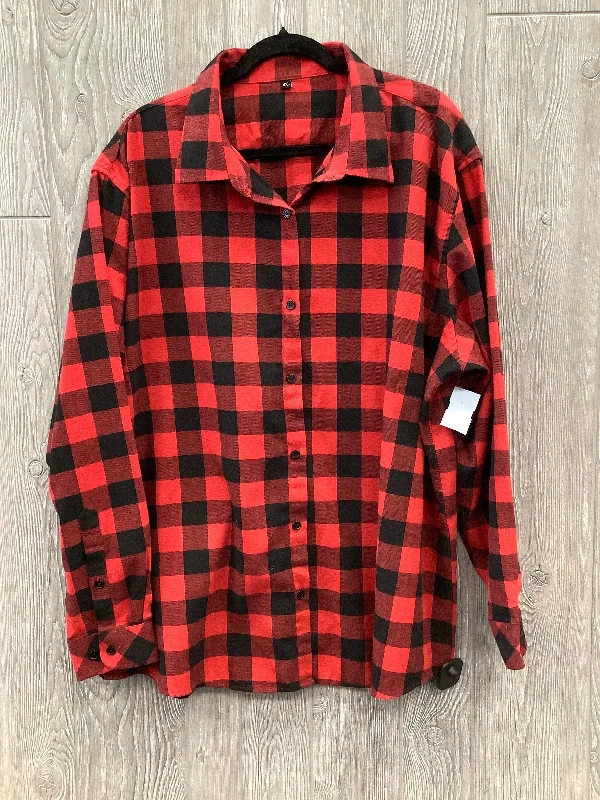 Top Long Sleeve By Clothes Mentor In Plaid Pattern, Size: 4x