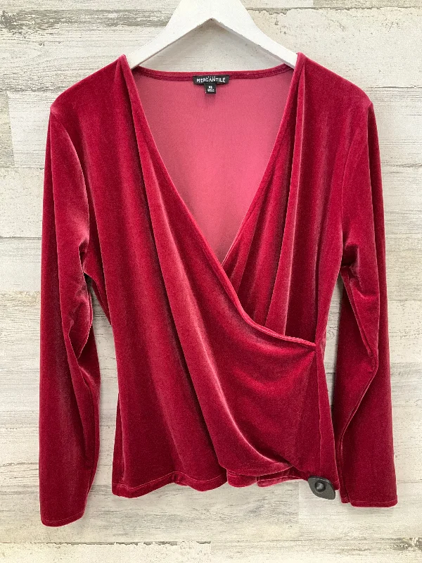 Top Long Sleeve By Clothes Mentor In Red, Size: Xl