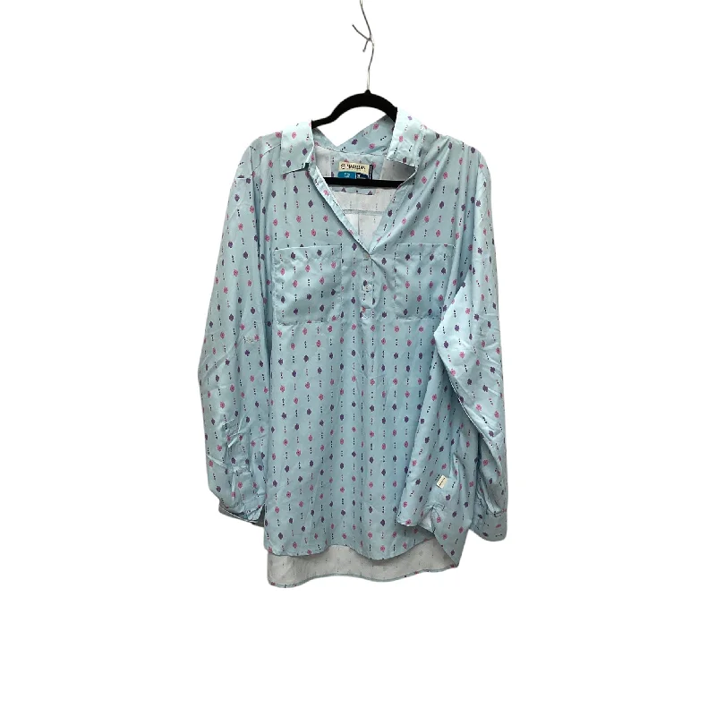 Top Long Sleeve By Magellan In Blue, Size: 3x