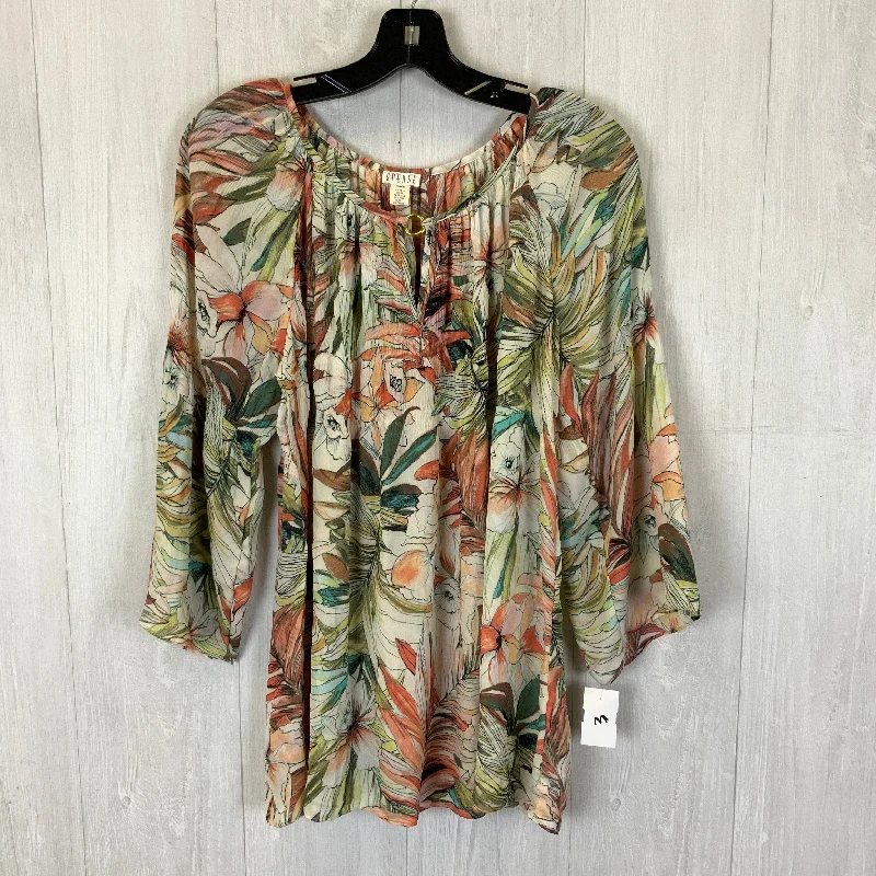 Top 3/4 Sleeve By Spense In Multi-colored, Size: M