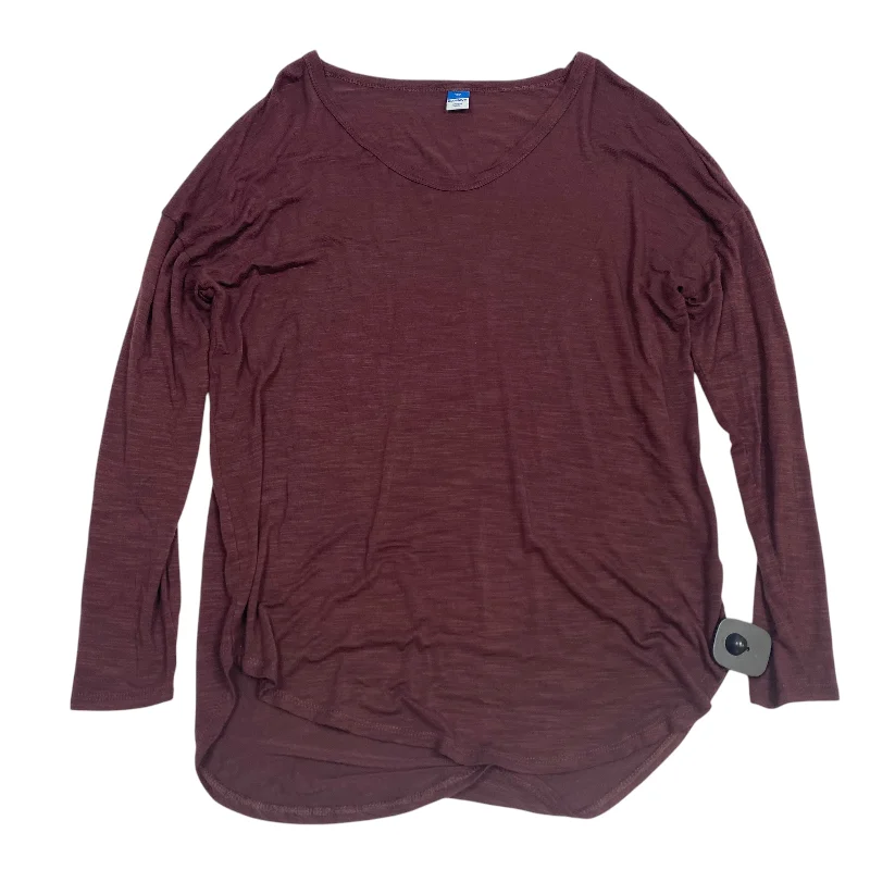 Top Long Sleeve Basic By Old Navy In Red, Size: Xs