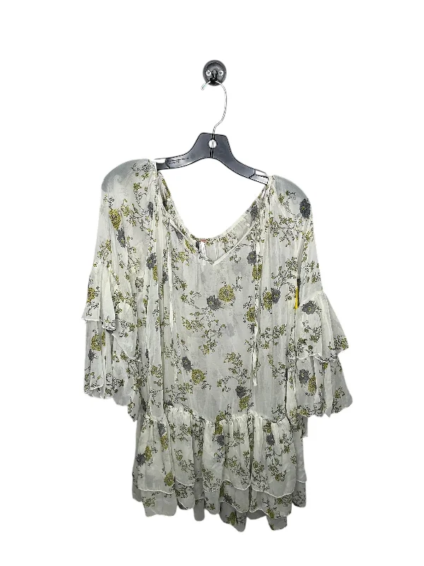 Tunic 3/4 Sleeve By Free People In Floral Print, Size: S