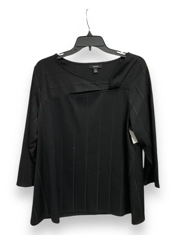 Top 3/4 Sleeve Basic By Alfani In Black, Size: 1x