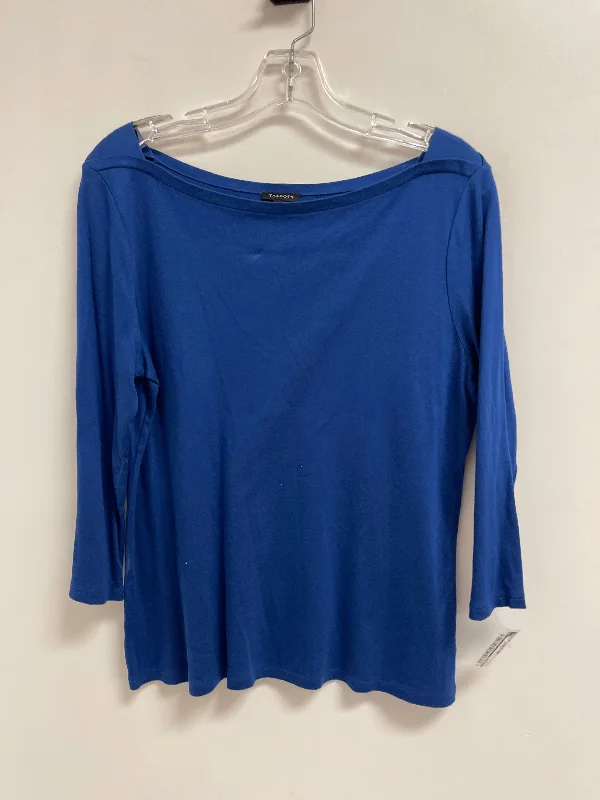 Top Long Sleeve By Talbots In Blue, Size: L