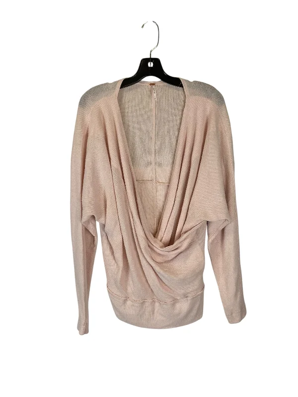 Top Long Sleeve By Free People In Pink, Size: S