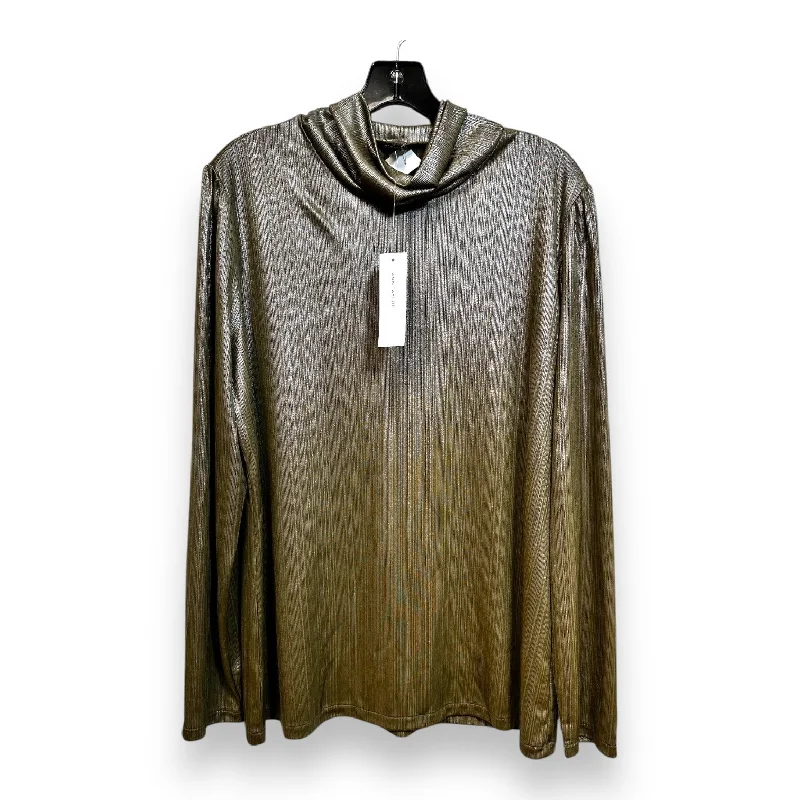 Top Long Sleeve By Ann Taylor In Bronze, Size: Xxl