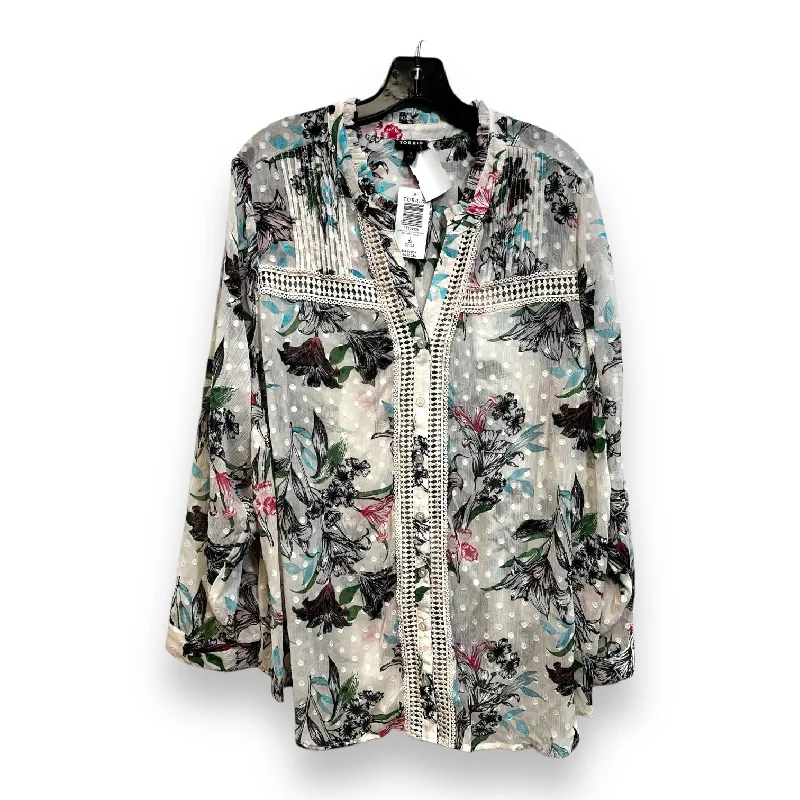 Top Long Sleeve By Torrid In Floral Print, Size: 3x