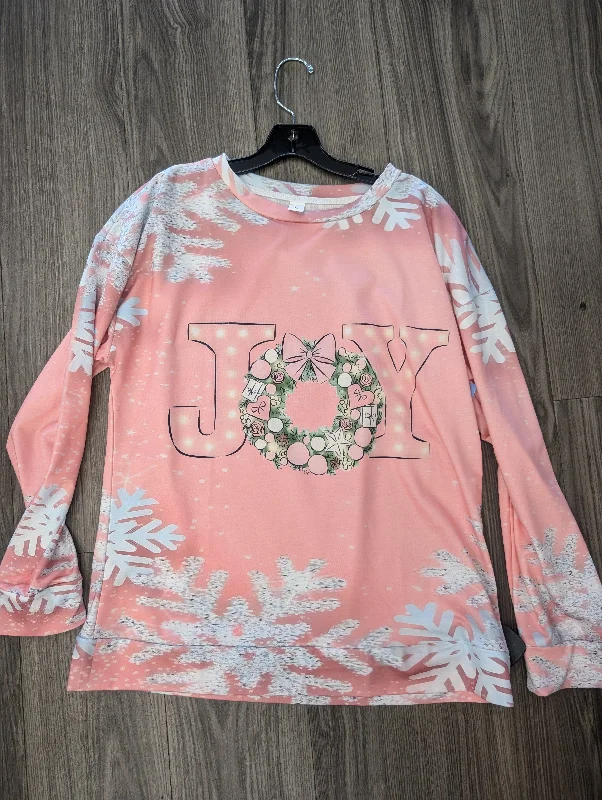 Top Long Sleeve By Clothes Mentor In Pink, Size: L