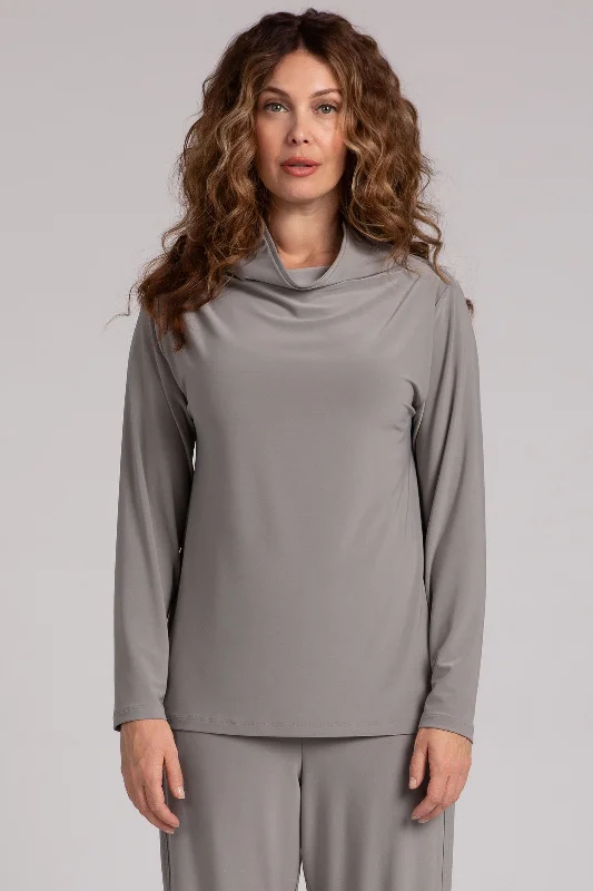 Funnel Neck Top | Taupe