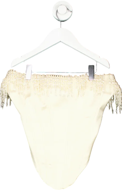 House of CB Ivory Beaded Corset Bodysuit XS