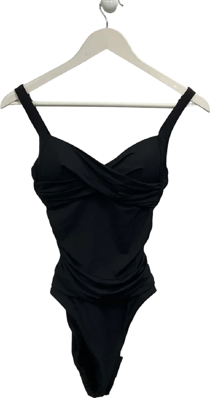 M&S Black Triangular Cut Strapped Bikini UK 8