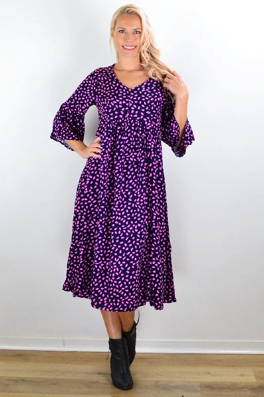 Pink Spots Midi Tunic Dress