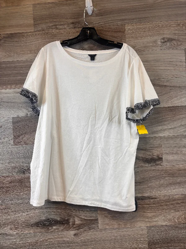 Top Short Sleeve Basic By Ann Taylor In White, Size: Xl