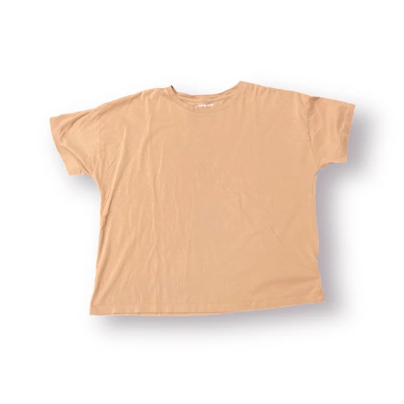 Top Short Sleeve Basic By Christian Siriano In Tan, Size: Xl