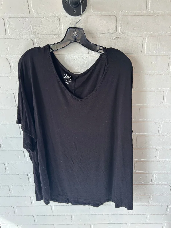 Top Short Sleeve Basic By Maurices In Black, Size: 1x