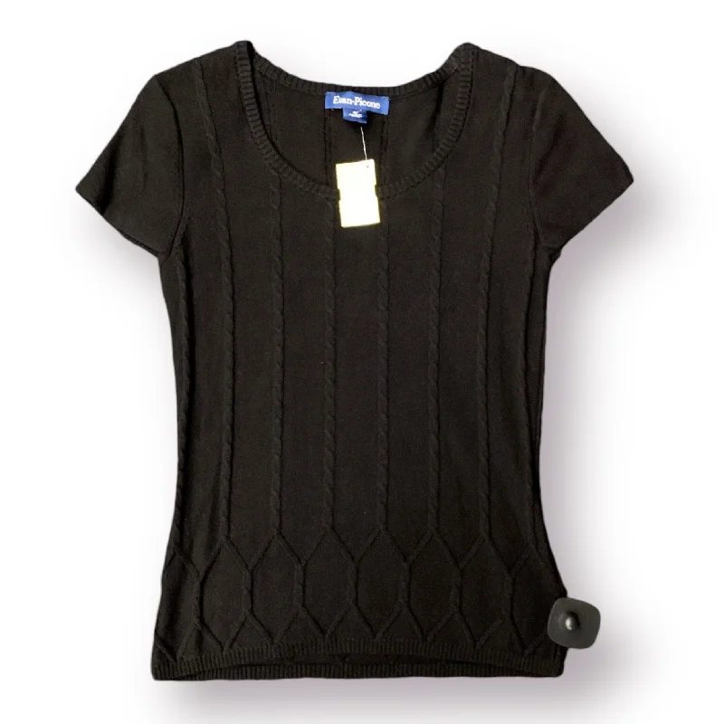 Top Short Sleeve By Evan-picone In Black, Size: S