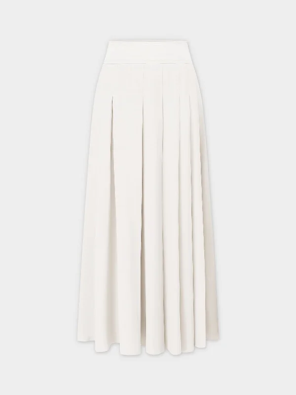 Yolk Pleated Skirt 37"-White