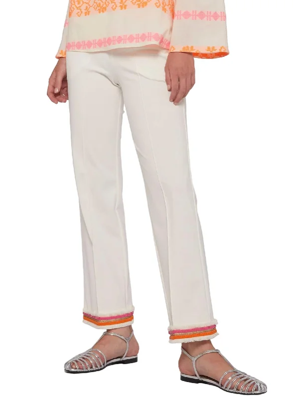 Carole Knit Trouser In White