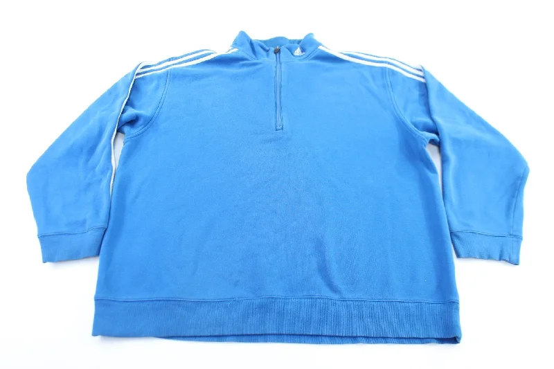 Adidas Embroidered Logo Blue & White Striped Zip Up Jacket