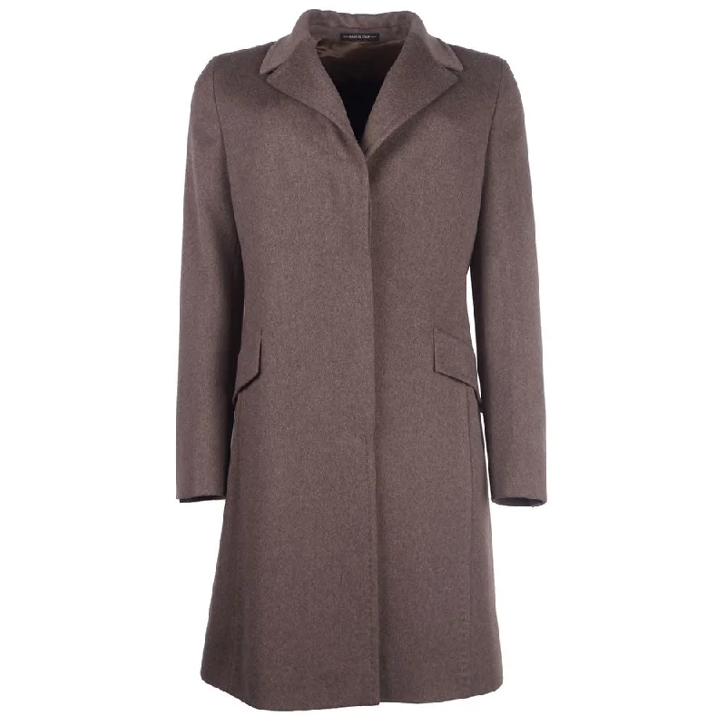 Elegant Woolen Brown Coat For Women