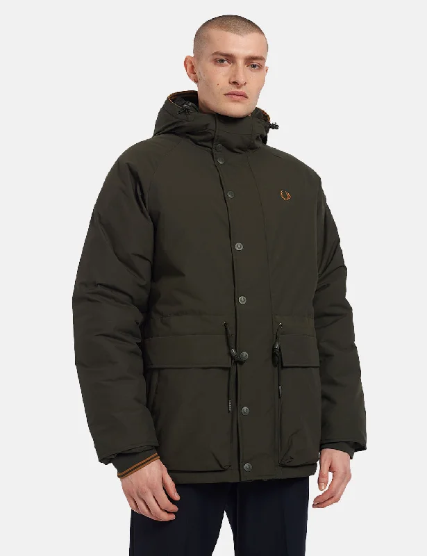 Fred Perry Padded Zip-Through Jacket - Hunting Green