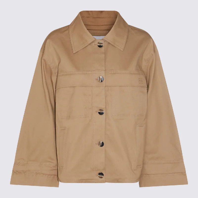 Ganni Jackets Beige