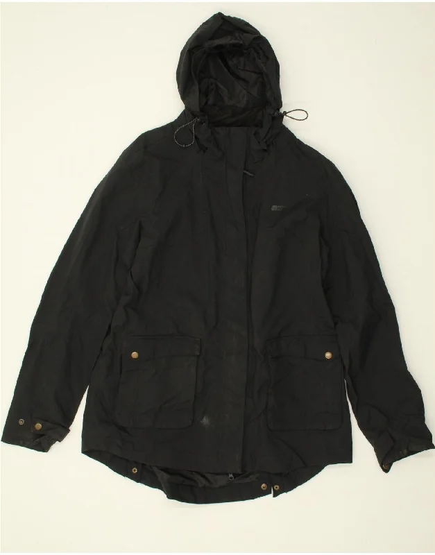 MOUNTAIN WAREHOUSE Womens Hooded Raincoat UK 18 XL Black Nylon