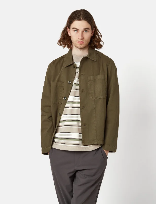 Norse Projects Tyge Overshirt (Broken Twill) - Beech Green