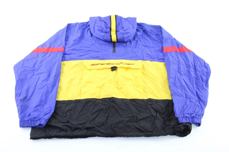 Speedo Embroidered Blue, Black, & Yellow Pullover Jacket