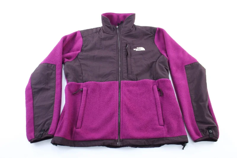 Women's The North Face Embroidered Logo Purple Zip Up Jacket