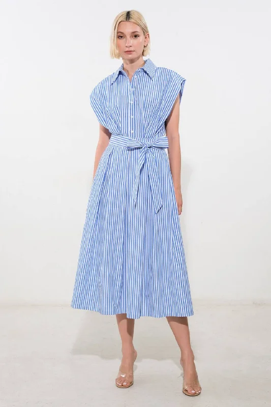 ALONG THE SHORELINE WOVEN MIDI DRESS