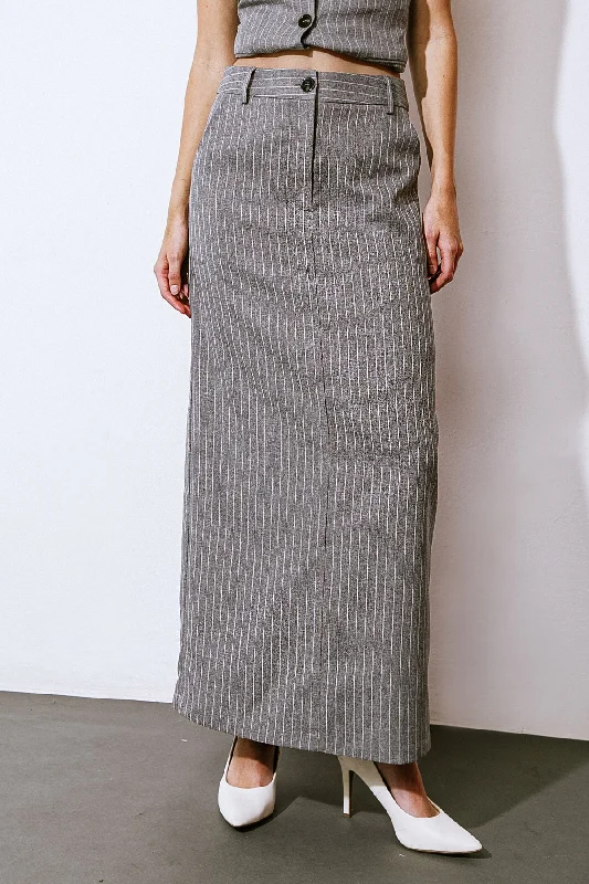 GET TO THE POINT WOVEN MIDI SKIRT