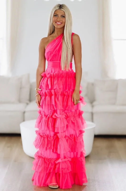 Darling at the Dance Maxi Gown Dress - Pink