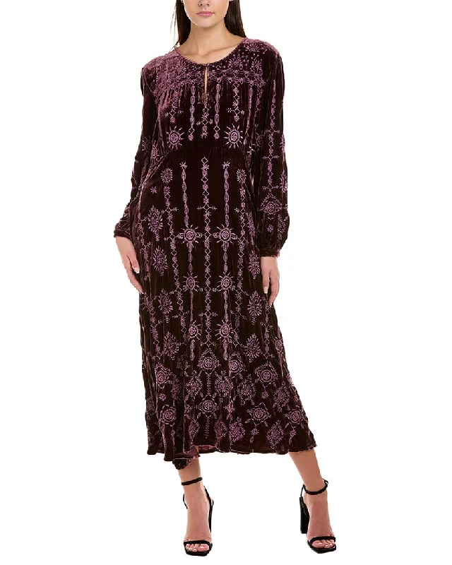 Johnny Was Althea Silk-Blend Maxi Dress