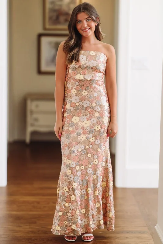 Think I'm in Love Maxi Dress - Rose Gold