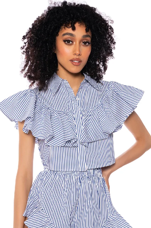 ALICE RUFFLE DETAIL POPLIN SHIRT