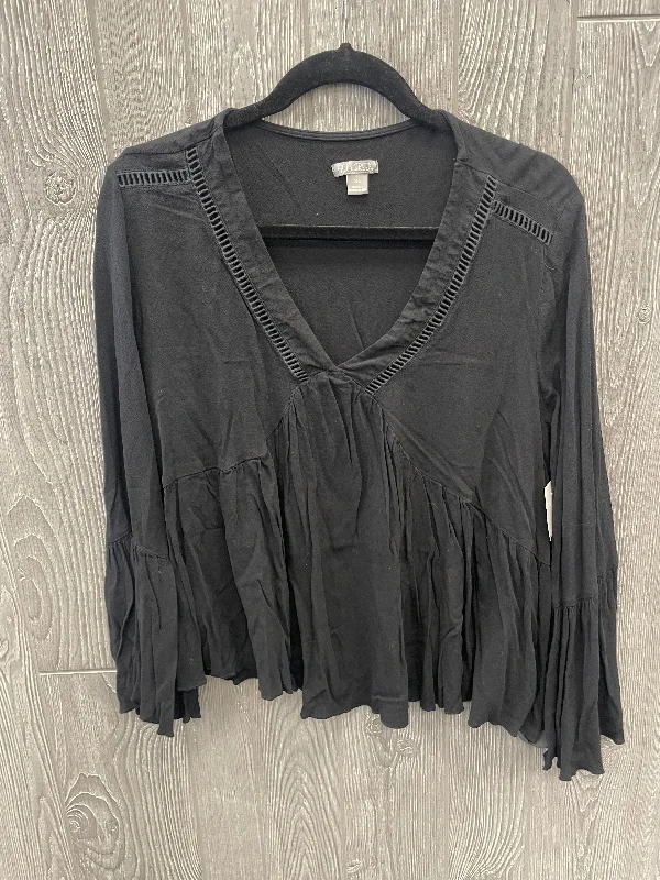 Black Blouse Long Sleeve Falls Creek, Size Xl