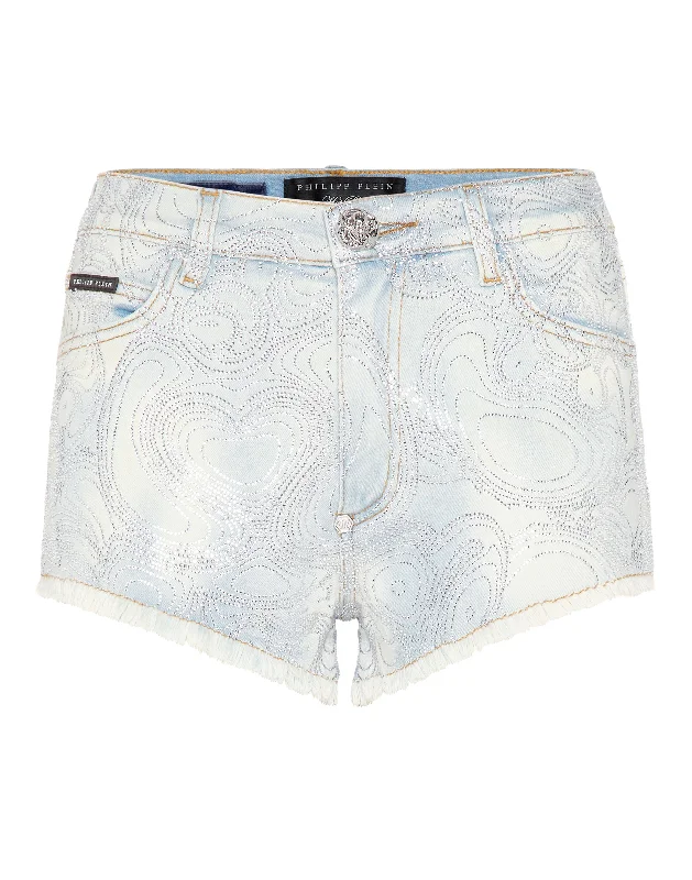 Denim Shorts Teddy Bear