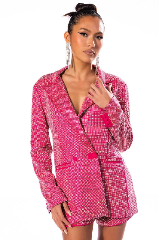 DUA SHINE BRIGHT RHINESTONE BLAZER