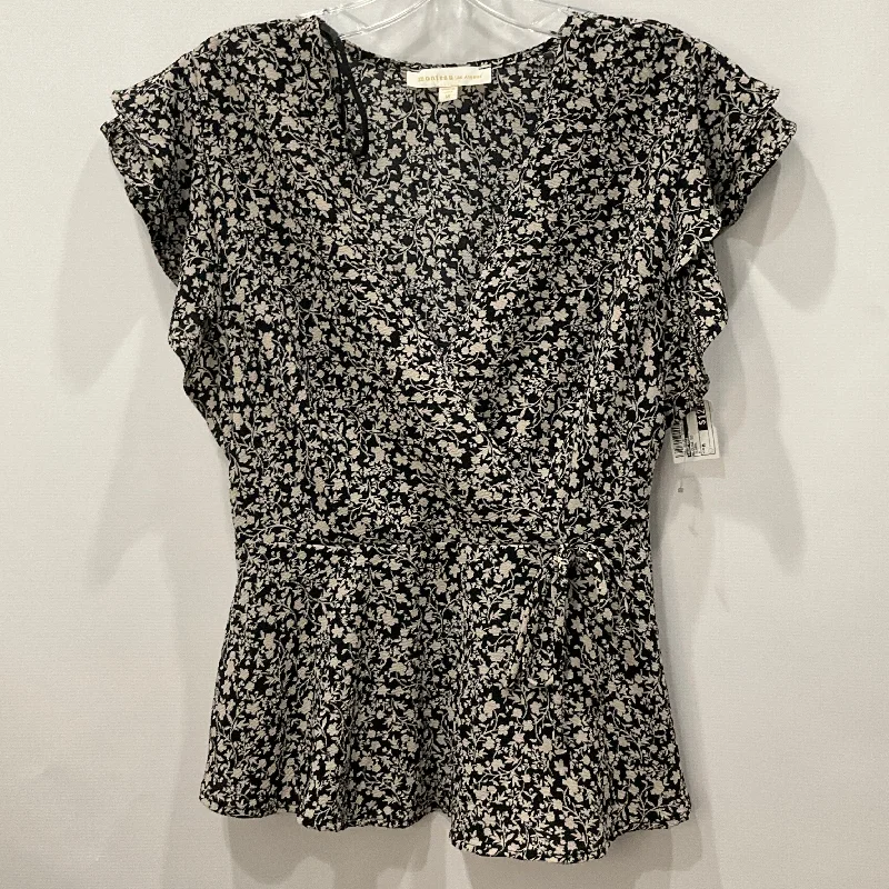 Floral Blouse Short Sleeve Monteau, Size M