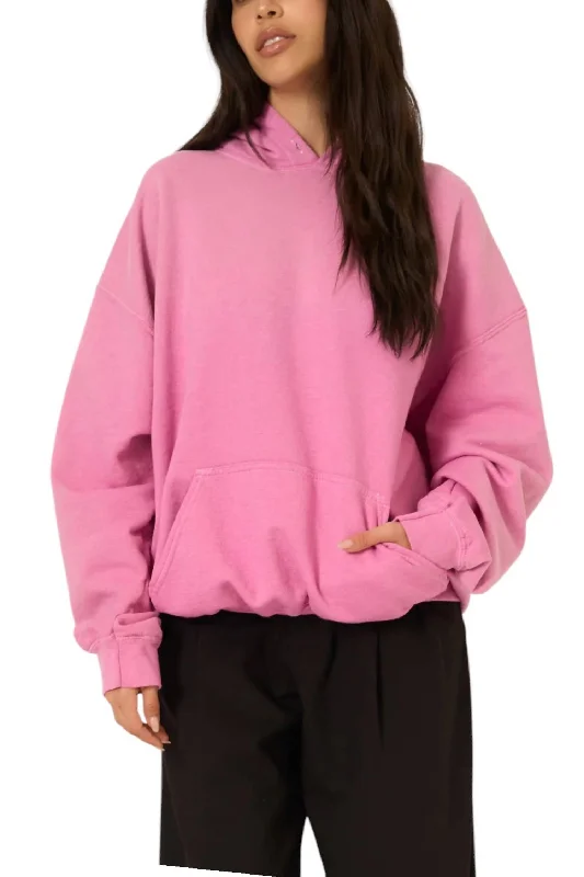 Lowen Sun Faded Hoodie In Rose Violet