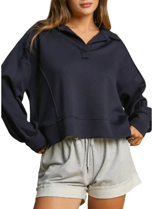 Luxeknit Loose Fit Sweatshirt In Midnight