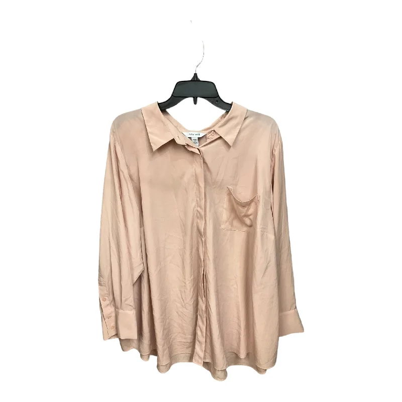 Pink Blouse Long Sleeve Nine West, Size 4x