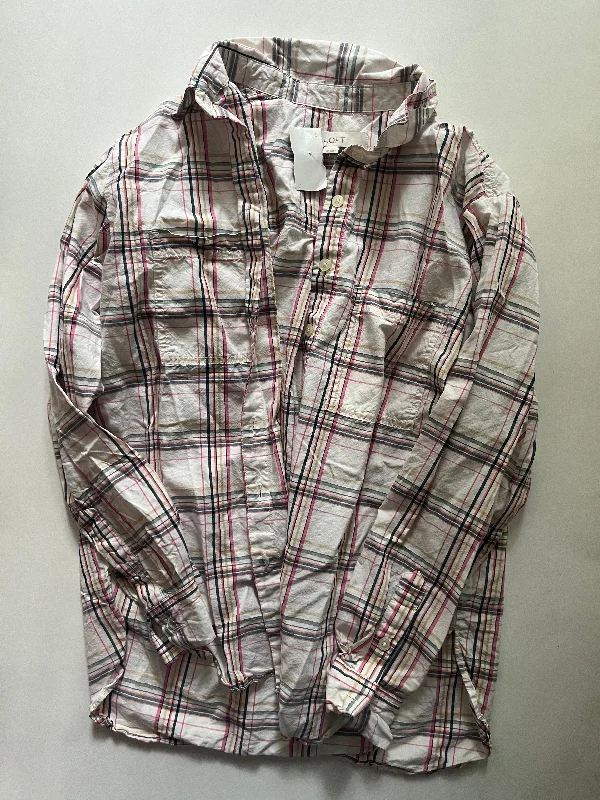 Plaid Blouse Long Sleeve Loft, Size Xs