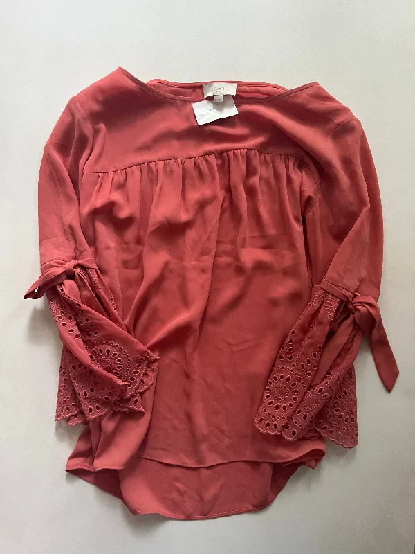 Rust Blouse Long Sleeve Loft, Size M