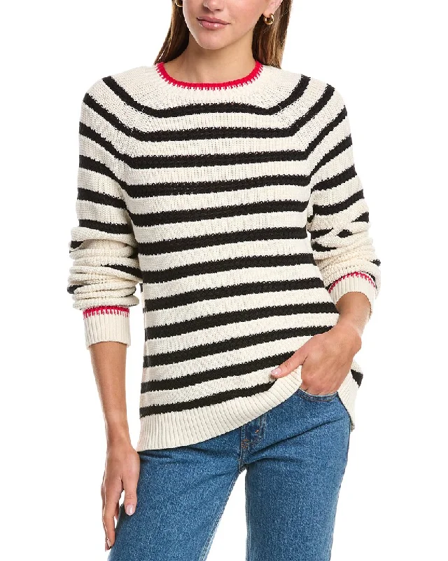 525 America Textured Stripe Saddle Sweater