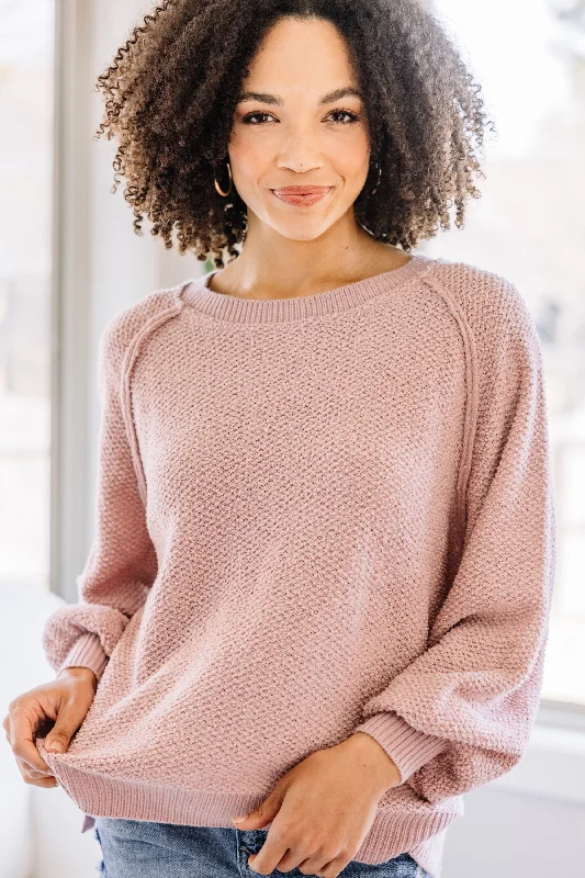 Find You Well Blush Pink Textured Sweater